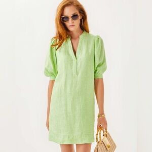 LILLY PULITZER Mialeigh Linen Dress In Jade Lime